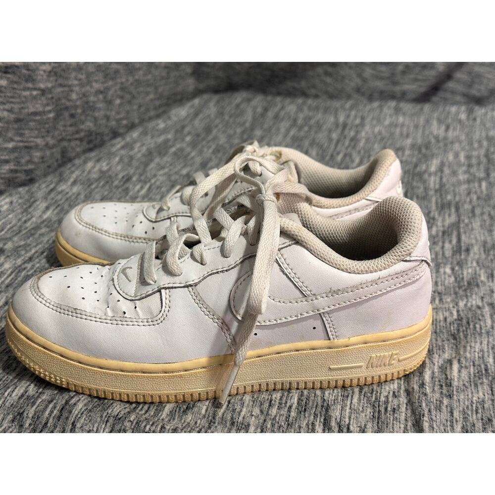 Nike Air Force 1 White Leather Sneakers Kids Size 2Y